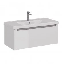 Тумба Lemark BUNO MINI 100 см под 1 раковину, подвесная, 1 ящик, цвет планки: Серый, цвет корпуса, ф