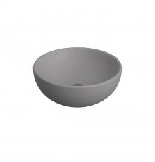 Раковина Mascon накладная, Ø 45 см, без отверстия под смеситель,  круглая, серый матовый, BERGES