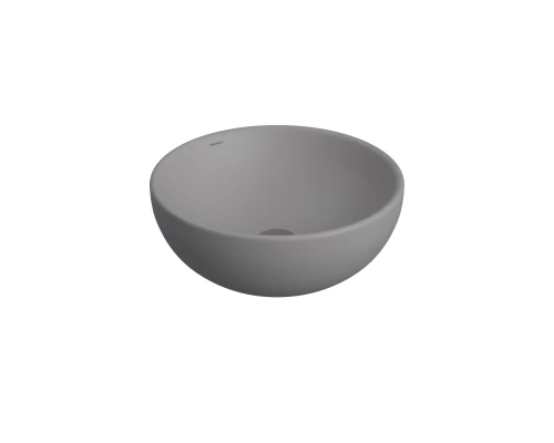 Раковина Mascon накладная, Ø 45 см, без отверстия под смеситель,  круглая, серый матовый, BERGES