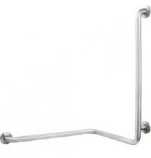 Поручень настенный правый под двумя углами 90* для людей с ограниченными возможностями, глянцевый