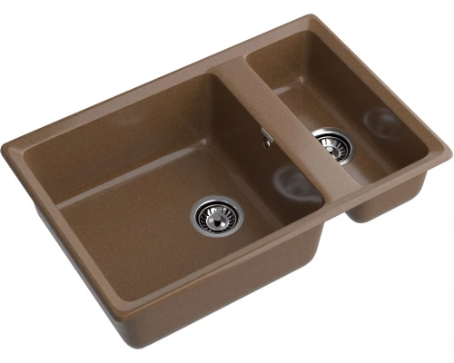 GRANFEST Мойка композит LEVEL , GF-LV-760K , 1,5-чаши 760*500, терракот