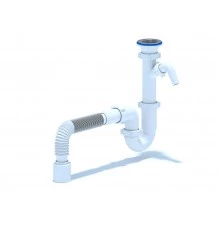 Сифон Ани 1 1/2"*40 прямоточный с отв ст.м. с г/т 40х50, ANI PLAST