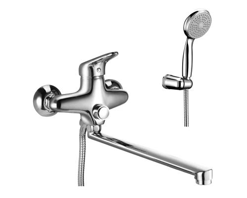 Luna Смеситель для ванны, плоск.пов.излив 350мм лейка, р/ОД, хром, LM, LM4157C