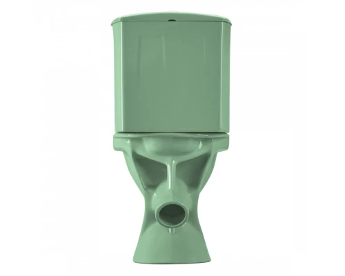 Унитаз-компакт "Вест" косой выпуск, с кнопочной арматурой и сиденьем, салатовый SANTERI
