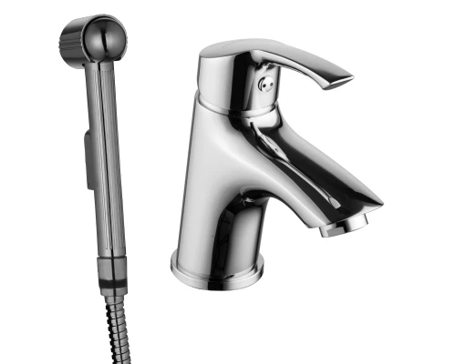 Plus_Strike Смеситель для раковины и биде, монолит.излив 93мм гигиен.душ , р/ОД, хром, LM, LM1116C