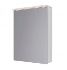 Шкаф зеркальный Lemark ZENON 60х80 см 2-х дверный с козырьком-подсветкой, с розеткой, цвет корпуса: 