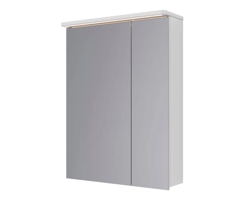 Шкаф зеркальный Lemark ZENON 60х80 см 2-х дверный с козырьком-подсветкой, с розеткой, цвет корпуса: 