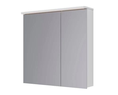 Шкаф зеркальный Lemark ZENON 80х80 см 2-х дверный, с козырьком-подсветкой, с розеткой, цвет корпуса: