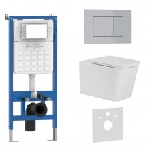 Комплект 3в1 IBERICA BLANCA инсталляция SILENCIO, унитаз TOLEDO ALTO белый, кнопка смыва ESTI-S хром матовый (IB001.TLA.234.853)