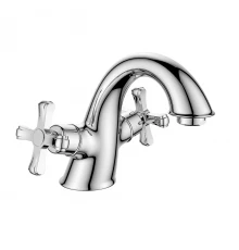 DR52 Смеситель для раковины, пов.излив 129мм, р/ДВ, хром, DR, DR52011