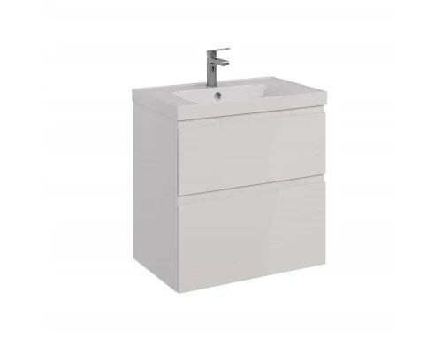 Тумба Lemark VEON 70 см под 1 раковину, подвесная/напольная, 2 ящика, цвет корпуса, фасада: Белый гл