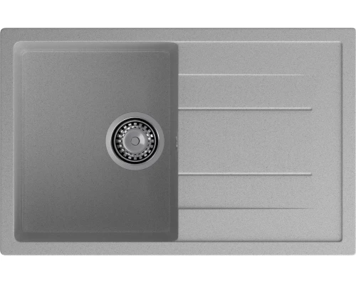GRANFEST Мойка композит QUADRO GF-Q--780L  чаша с крылом 780*500 мм  серый арт.GF-