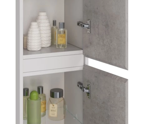 Пенал Lemark COMBI 35 см подвесной/напольный, 2-х дверный, открывание лев/прав, цвет фасада: Бетон, 