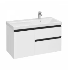 DOMI Тумба под раковину Gap Plus 100, 2 ящ., 1 дв., белый глянец, правая, ROCA