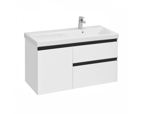 DOMI Тумба под раковину Gap Plus 100, 2 ящ., 1 дв., белый глянец, правая, ROCA