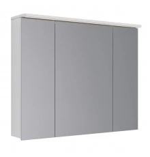 Шкаф зеркальный Lemark ZENON 100х80 см 3-х дверный, с козырьком-подсветкой, с розеткой, цвет корпуса