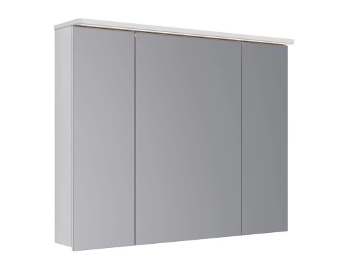 Шкаф зеркальный Lemark ZENON 100х80 см 3-х дверный, с козырьком-подсветкой, с розеткой, цвет корпуса