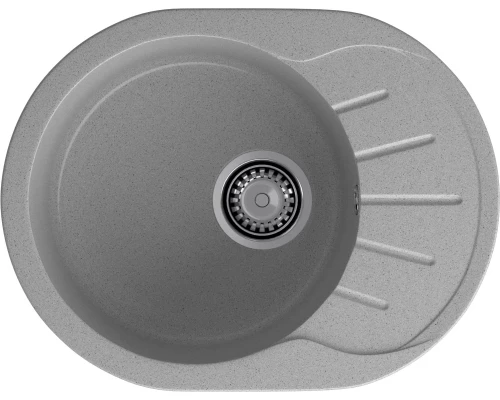 GRANFEST Мойка композит RONDO GF-R--580L  чаша с крылом 579*445мм  серый арт.GF-