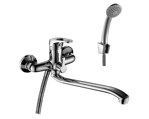 B35 Смеситель для ванны, S-обр.пов.излив 350мм, р/ОД, хром, ROS, B35-34