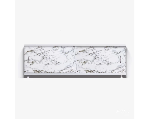 ПРЕМЬЕР Экран для ванны 150 см, полистирол,(черно-белый мрамор-004), ALAVANN