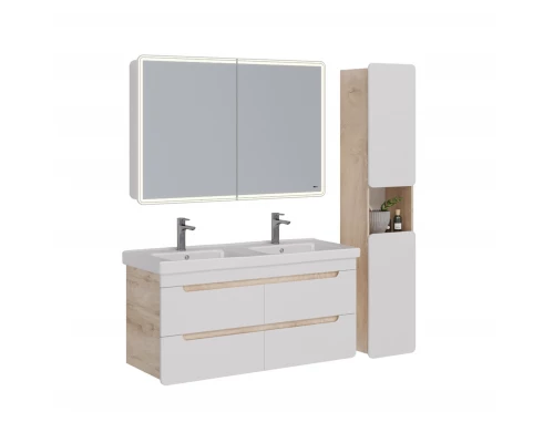 Тумба Lemark OLIVIA 125 см под 2 раковины, подвесная,4 ящика, цвет корпуса: Дуб кантри, цвет фасада: