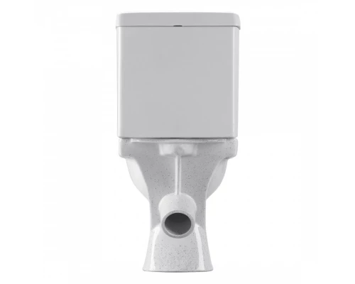 Унитаз-компакт "Визит" косой выпуск, с 1-реж. кнопочной арм.  и сид. п/п "Уклад,крап на белом. SANTE