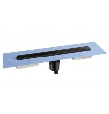 Желоб водосток напольный B1 KERAMIK 600 нержавеющая сталь, матовый черный, S-сифон D50/110 вертикаль