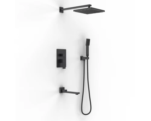 Душевой комплект NARDIS 3S, поворотный излив, черный матовый, BERGES
