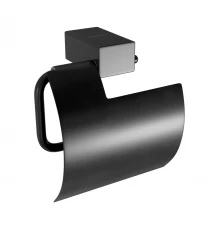 Держатель для туалетной бумаги SMOOTH LINE с крышкой, черный