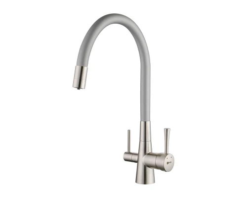 Comfort Смеситель для кухни, гиб.излив 228мм фильтр.воды, р/ОД, никель/серебро, LM, LM3075BN-Silver