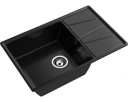 GRANFEST Мойка композит VERTEX, GF-V-780L, чаш+кр 780*500, черный