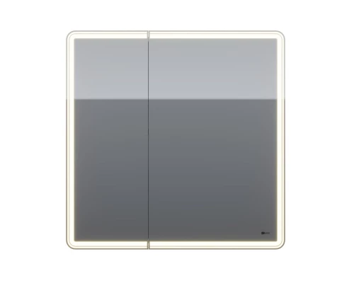 Шкаф зеркальный Lemark ELEMENT 80х80 см 2-х дверный, с подсветкой, с розеткой, цвет корпуса: Белый