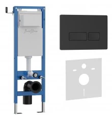 Комплект 2в1 IBERICA BLANCA инсталляция SILENCIO MINI, кнопка смыва ESTI-R черный матовый (IB.001M.212)