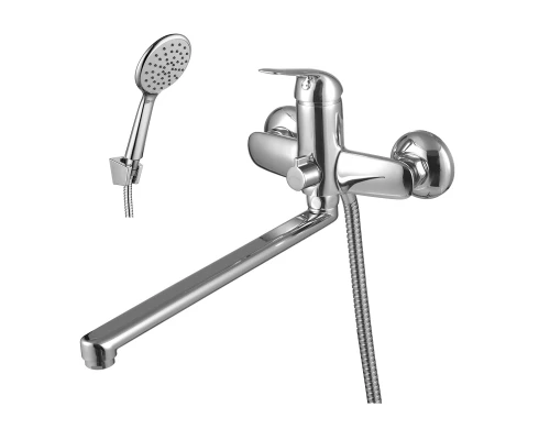 Plus_Advance Смеситель для ванны, плоск.пов.излив 300мм лейка, р/ОД, хром, LM, LM1251C