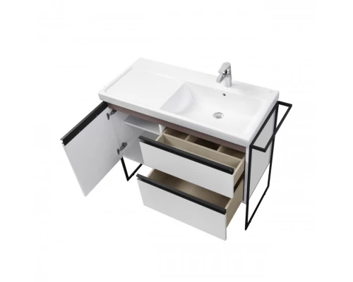 DOMI Тумба под раковину Gap Plus 100, 2 ящ., 1 дв., белый глянец, правая, ROCA
