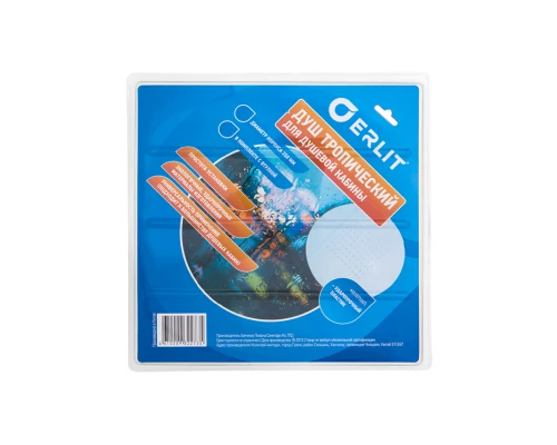 ERLIT Душ верхний 250 мм без подсветки белый, в блистере