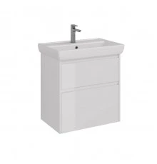 Тумба Lemark COMBI 70 см под 1 раковину, подвесная/напольная, 2 ящика, цвет корпуса, фасада: Белый г