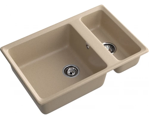 GRANFEST Мойка композит LEVEL, GF-LV-760K, 1.5-чаши 760*500, песочный