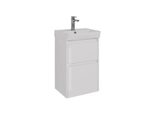 Тумба Lemark COMBI 45 см под 1 раковину, подвесная/напольная, 2 ящика, цвет корпуса, фасада: Белый г