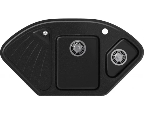 GRANFEST Мойка композит CORNER  GF-C--1040E угловая 1039*560мм  черный  арт.GF-