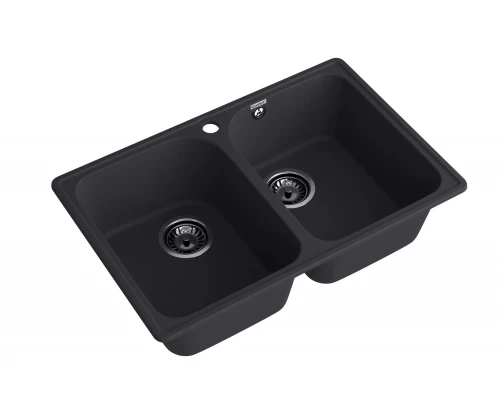 GranFest QUARZ (ECO-15) Мойка 2 чаши 740*480 (черный)