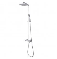 Contest Смеситель для ванны-душа, монолит.излив 155мм 'Троп.дождь', р/ОД, хром/белый, LM, LM5862CW