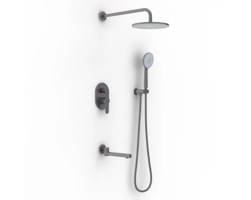 Душевой комплект NARDIS 3R, поворотный излив, оружейная сталь, BERGES