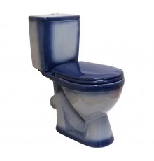 ЛИРА Унитаз-компакт наклон. вып., с арматурой, сиденьем, креплением, синий. ROSA