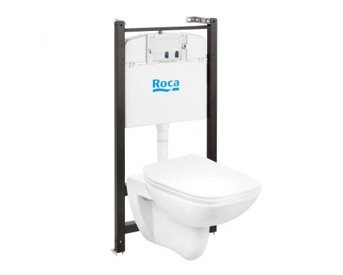 DEBBA Комплект 3 в 1 (инсталляции+подв. унитаз Rimless+сиденье дюропл. Slim). ROCA