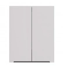 Шкаф Lemark BUNO 60 см подвесной, 2-х дверный, цвет планки: Серый, цвет корпуса, фасада: Белый гляне