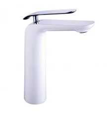 Melange Смеситель для раковины, выс.монолит.излив 229мм, р/ОД, хром/белый, LM, LM4909CW