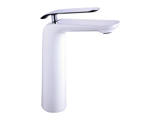 Melange Смеситель для раковины, выс.монолит.излив 229мм, р/ОД, хром/белый, LM, LM4909CW