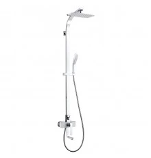 Melange Смеситель для ванны-душа, пов.излив 183мм лейка'Троп.дождь', р/ОД, хром/белый, LM, LM4962CW