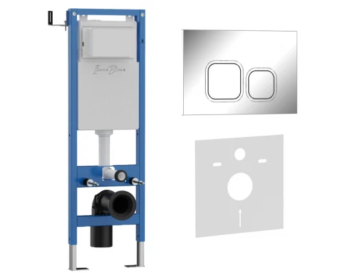 Комплект 2в1 IBERICA BLANCA инсталляция SILENCIO MINI, кнопка смыва ESTI-Q хром глянцевый (IB.001M.833)